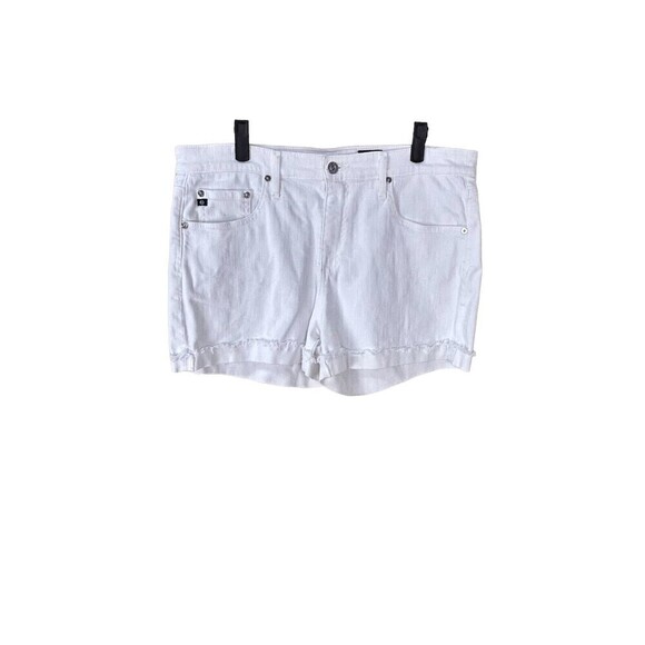AG Adriano Goldschmied The Hailey White Short Sz 31R Ex Boyfriend Roll Up U4 - Picture 3 of 12